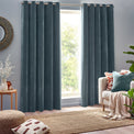 Heavy Chenille 229X137 Eyelet Curtain Marine