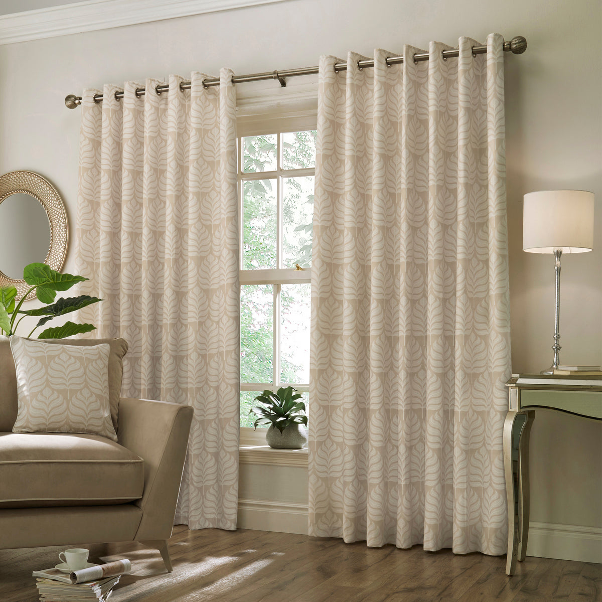 Horto 229X137 Eyelet Curtains Natural