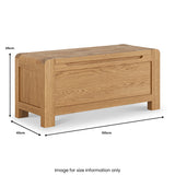 Harvey Oak Blanket Box dimensions