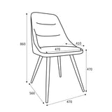 Henwood Green Faux Linen Dining Chair dimensions