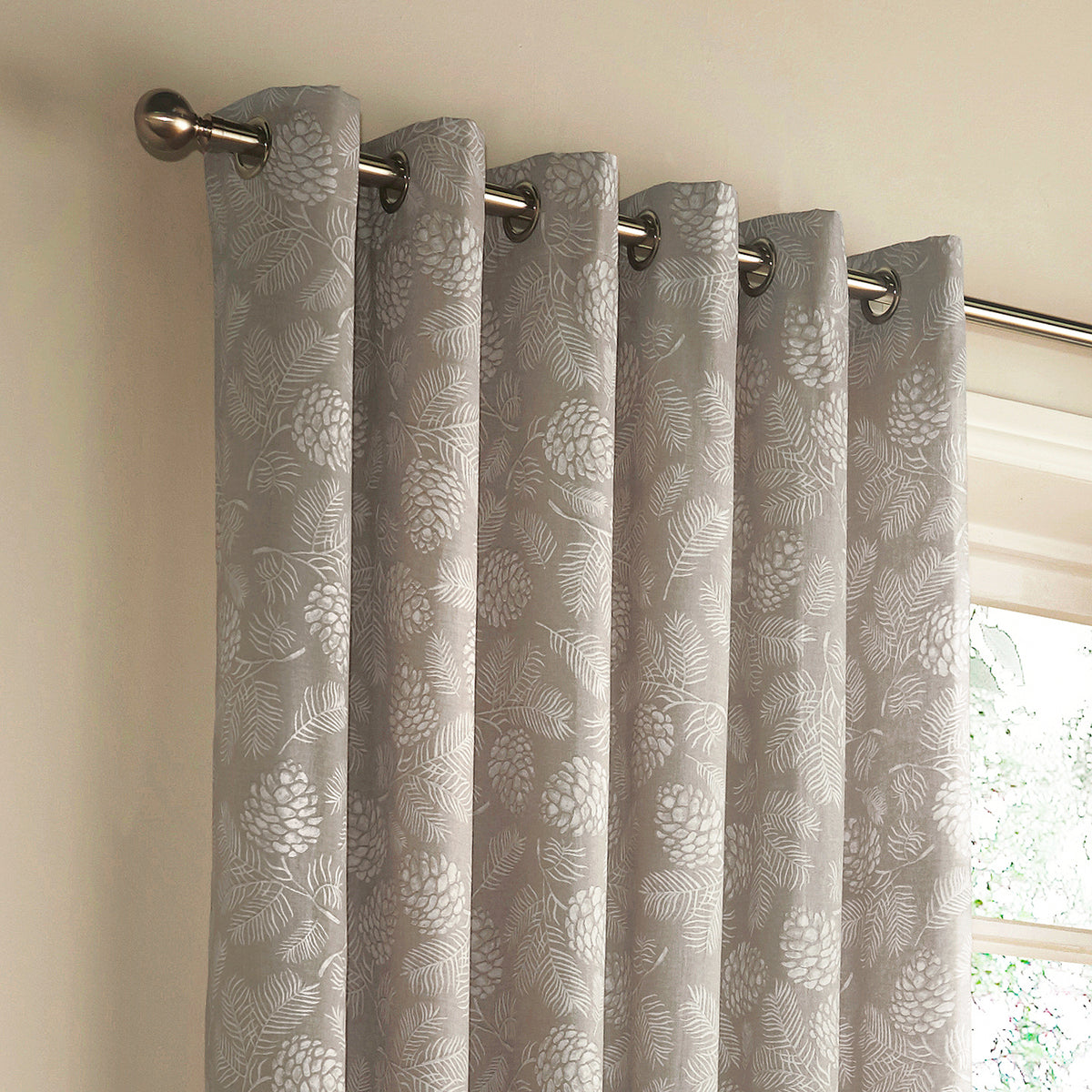 Irwin 168X137 Eyelet Curtains Stone