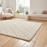 Cream Somerville Chevron Shaggy Berber Rug from Roseland Furniture