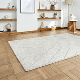 Silver Somerville Chevron Shaggy Berber Rug from Roseland Furniture