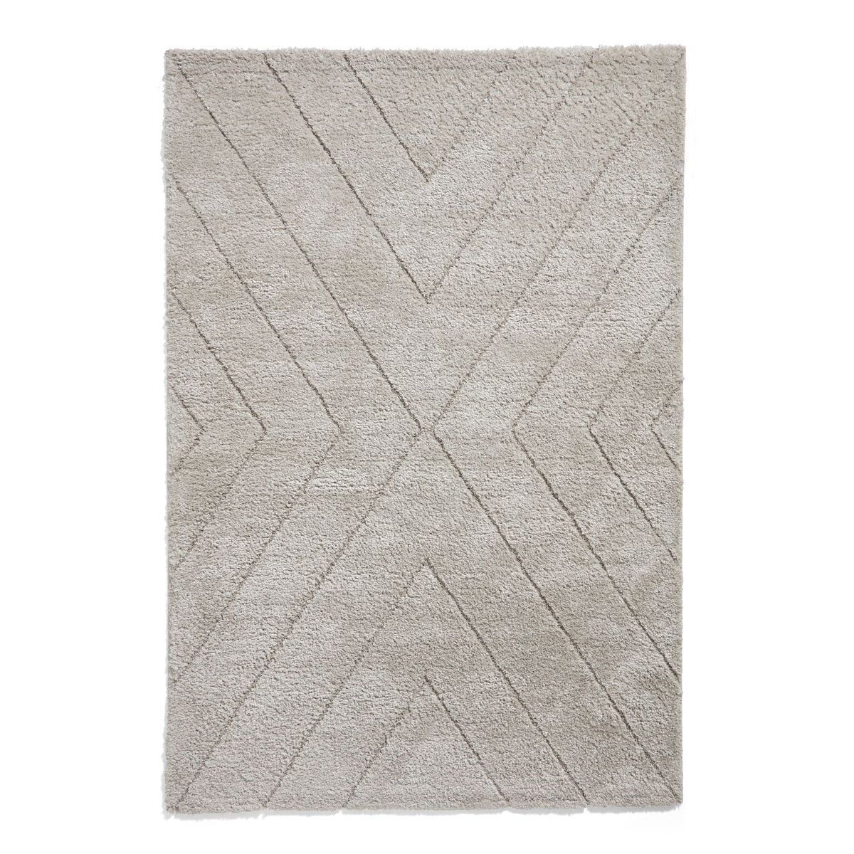 Silver Somerville Chevron Shaggy Berber Rug from Roseland Furniture