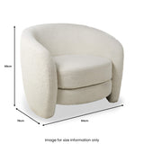 Kendry White Boucle Tub Chair dimensions