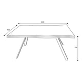 Kenwyn 160cm Curved Dining Table dimensions