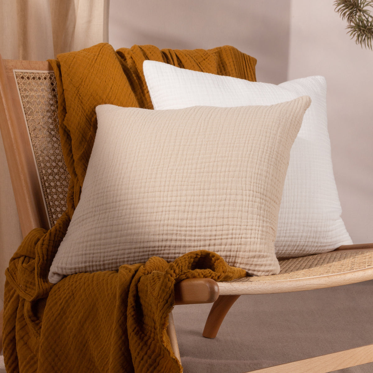 Lark 45X45 Polyester Cushion Natural