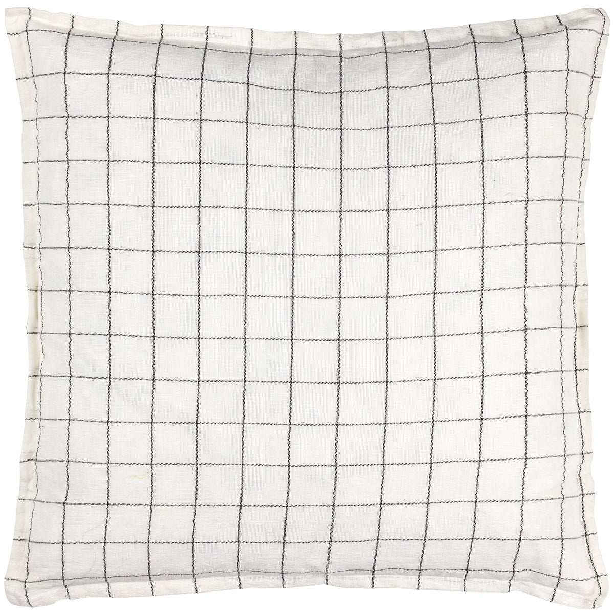 Linen Grid Check 50X50 Polyester Cushion Ecru