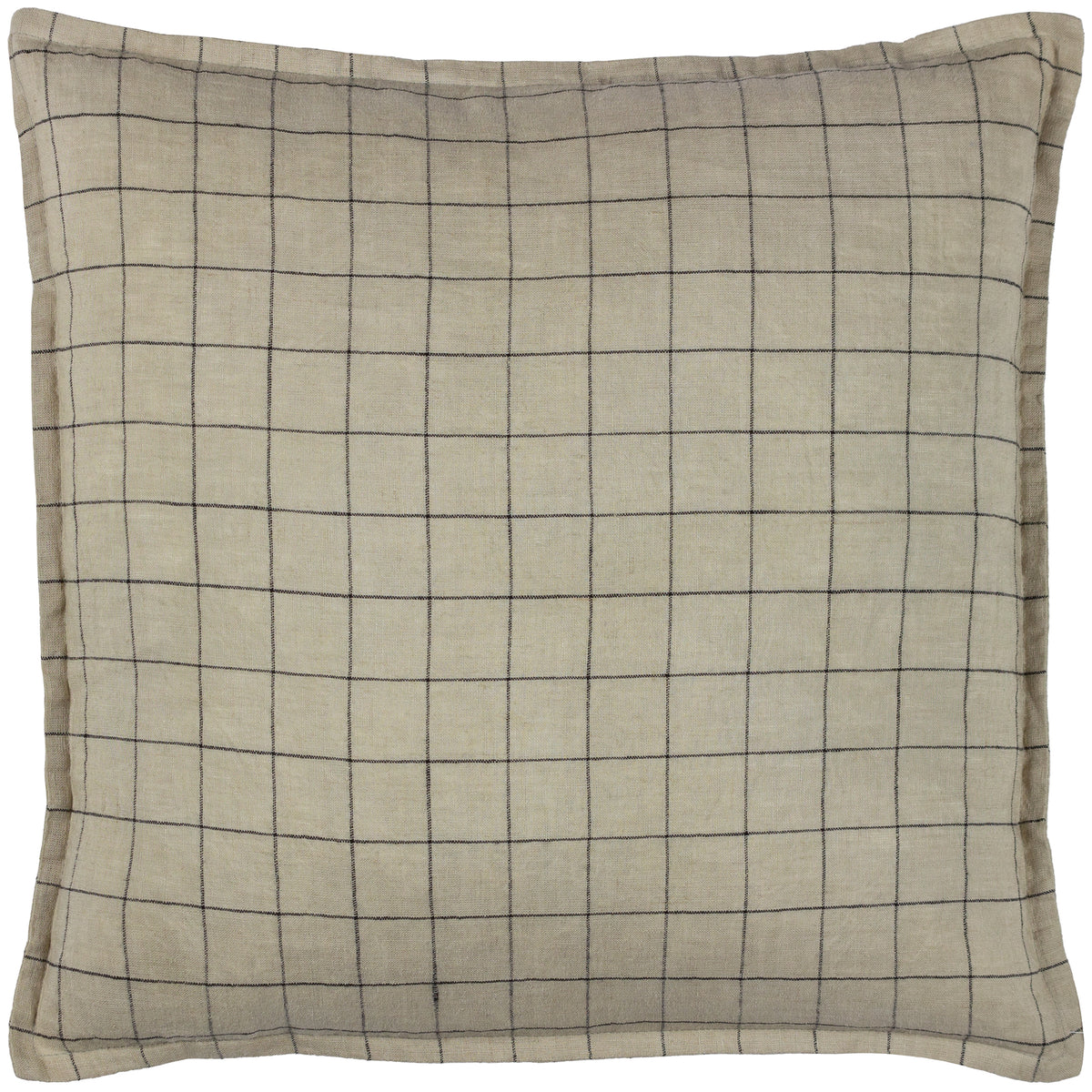 Linen Grid Check 50X50 Polyester Cushion Stone