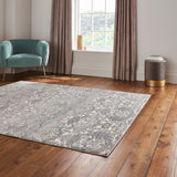 Grey Laurence Llewelyn-Bowen Ornate Metallic Rug from Roseland Furniture