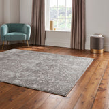 Slate Laurence Llewelyn-Bowen Ornate Metallic Rug from Roseland Furniture