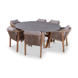 Luna Ellipse Concrete Set with 6 Chairs from Roseland Furniture