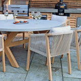 Luna Ellipse Concrete Set with 6 Chairs from Roseland Furniture