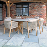 Luna Ellipse Concrete Set with 6 Chairs from Roseland Furniture