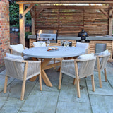 Luna Ellipse Concrete Set with 6 Chairs from Roseland Furniture