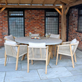 Luna Ellipse Concrete Set with 6 Chairs from Roseland Furniture