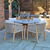 Luna 90cm Square Concrete Table Set with 4 Dining Chairs from Roseland Furniture