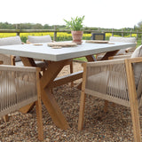 Luna 180x90cm Rectangular Table with 6 Roma Dining Chairs from Roseland Furniture