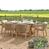 Luna 180x90cm Rectangular Table with 6 Roma Dining Chairs from Roseland Furniture