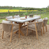 Luna 180x90cm Rectangular Table with 6 Roma Dining Chairs from Roseland Furniture