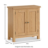 Lanner Oak 2 Door Cupboard dimensions