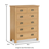 Lanner Oak 2 Over 4 Drawer Chest from Roseland Furniture