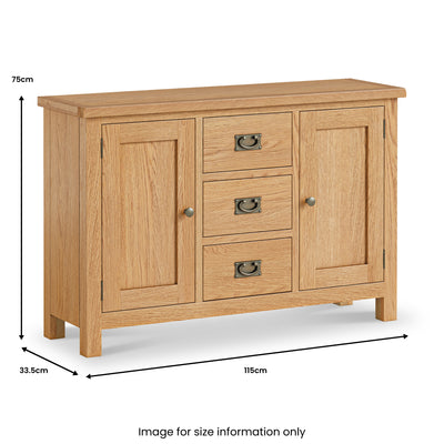 Lanner Oak 3 Drawer Sideboard