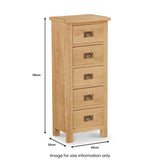 Lanner Oak Tallboy Chest by Roseland Furniture