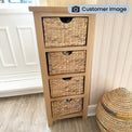 London Oak Tallboy with Baskets from Roseland Furniture