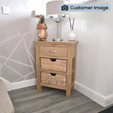 London Oak Hall Table with Baskets by Roseland Furniture