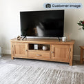 London Oak 140cm Wide TV Stand from Roseland Furniture