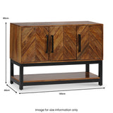 Loric Parquet Mango Wood Console Table dimensions