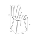 Luna Brushed Velvet Dining Chair dimensions