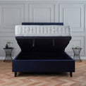 Francis Ink Blue Velvet Ottoman Storage Bed from Roseland Furniture