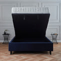 Francis Ink Blue Velvet Ottoman Storage Bed from Roseland Furniture