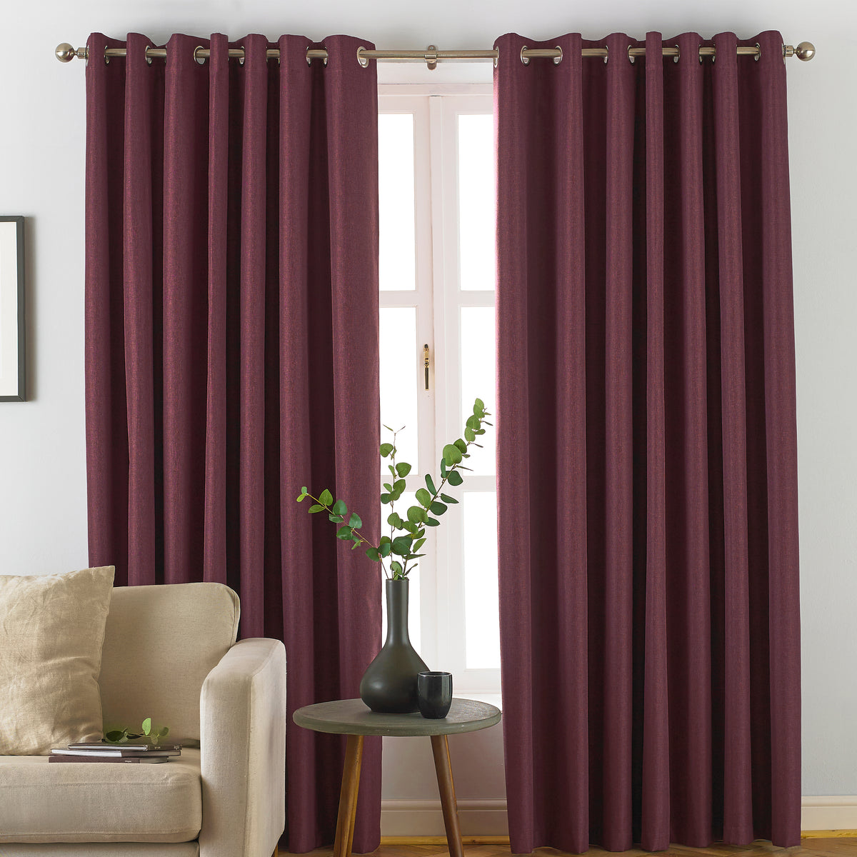 Moon 229X137 Eyelet Curtains Red