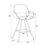 Merril Faux Leather Bar Stool dimensions