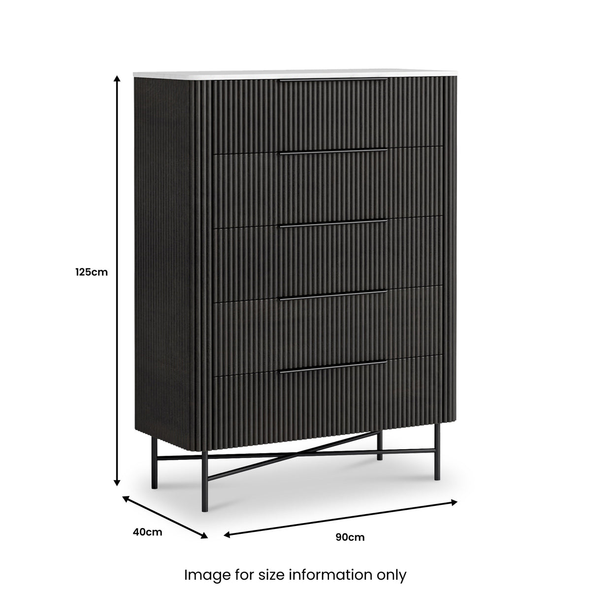 Milo Mango & Marble 5 Drawer Chest of Drawers