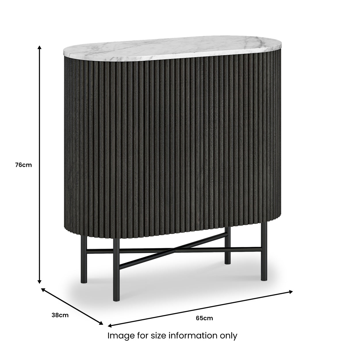 Milo Mango & Marble Fluted Mini Sideboard