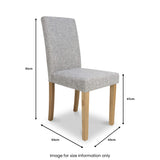 Morwen Grey Faux Linen Dining Chair dimensions