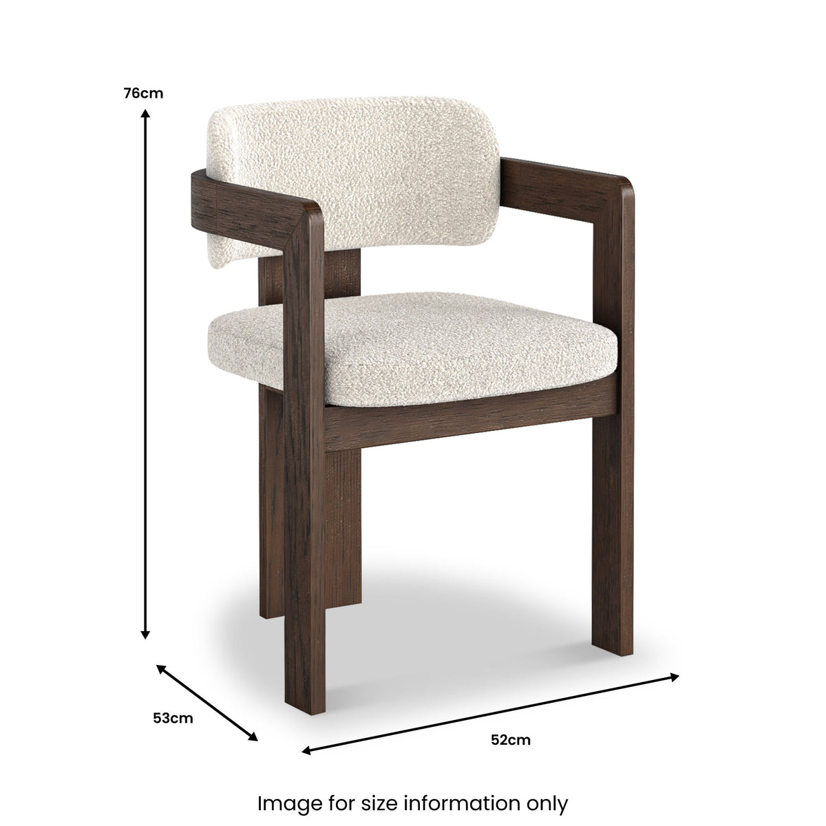 Mylor Oak Dining Chair dimensions