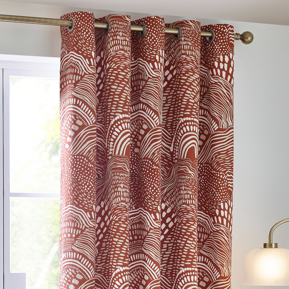 Nola 229X137 Eyelet Curtains Chestnut