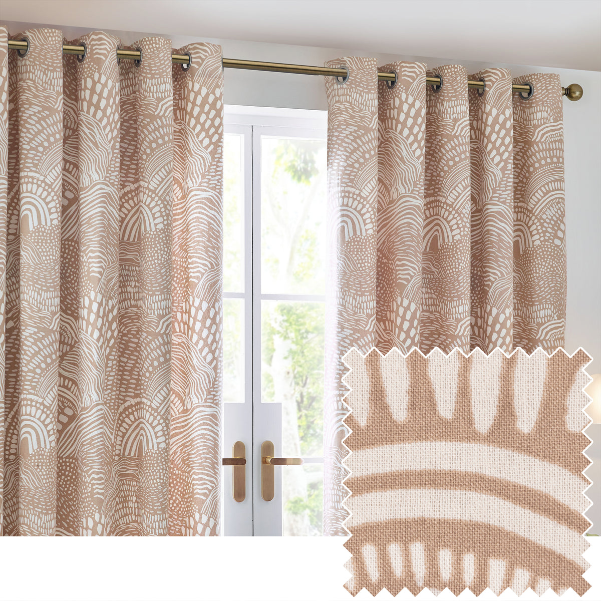 Nola 229X137 Eyelet Curtains Oat