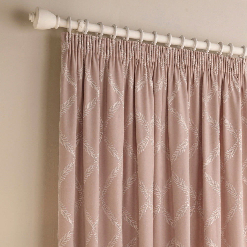 Olivia 168X183 Pencil Pleat Curtains Blush