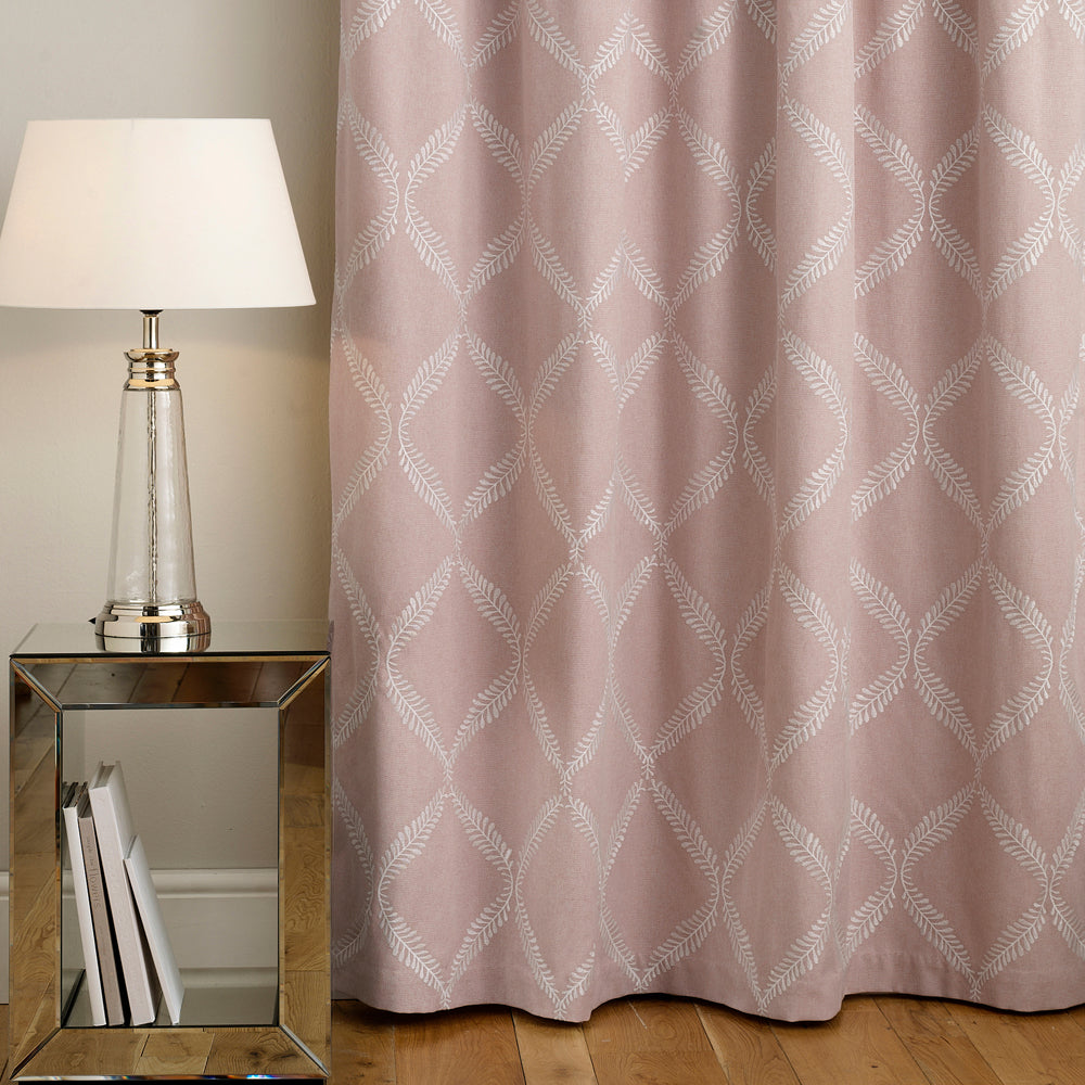 Olivia 168X183 Pencil Pleat Curtains Blush