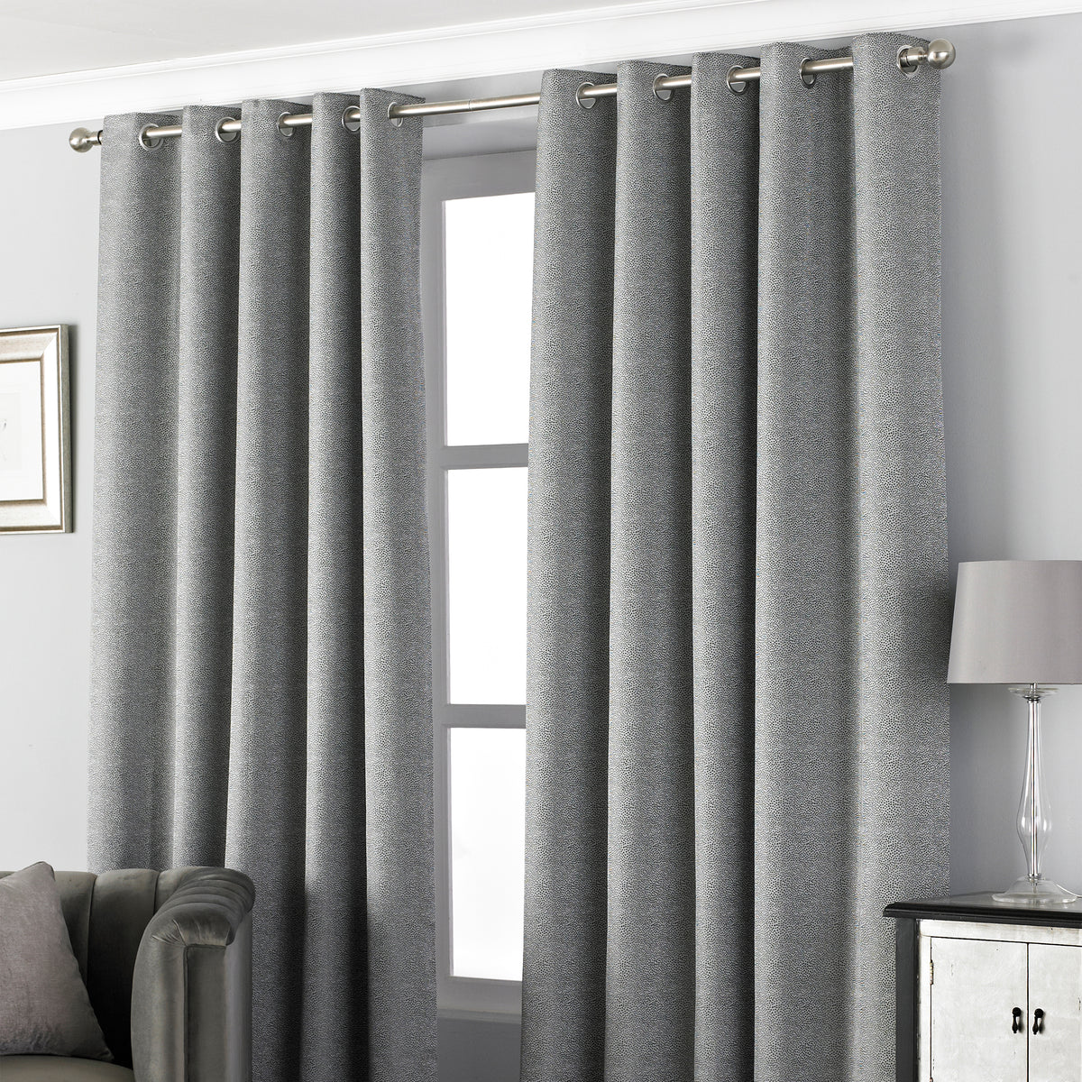 Pendleton 168X137 Eyelet Curtains Graphite