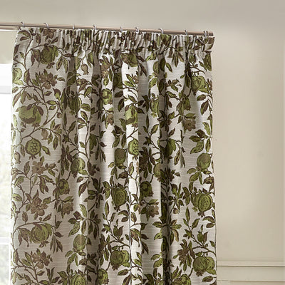 Pomegrante Jacquard Pencil Pleat Curtains