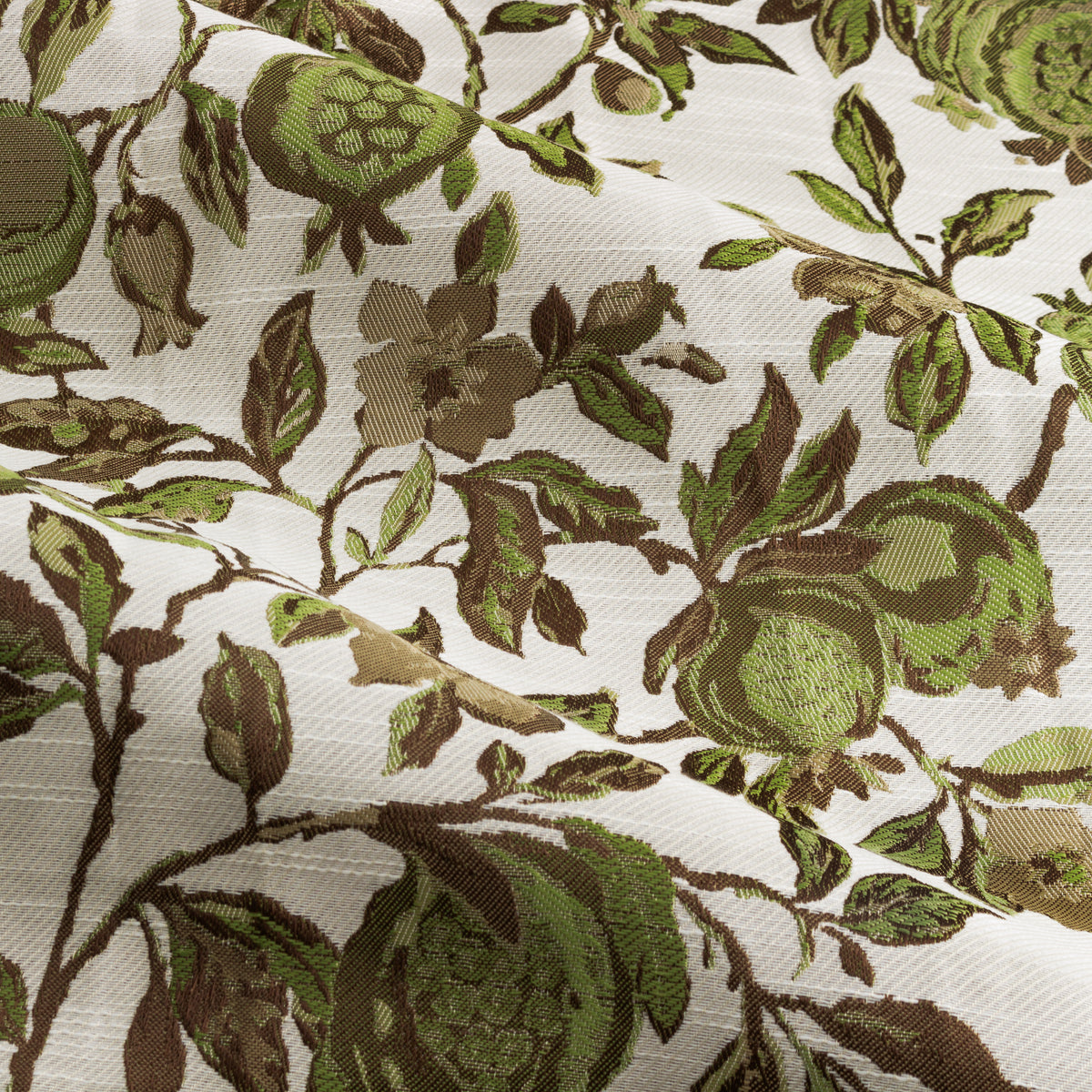 Pomegranate 117X137 Pencil Pleat Curtains Green