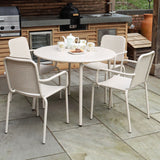 Porto Champagne 4 Seater Round Dining Set from Roseland Furniture