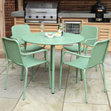 Porto Olive 4 Seater Round Dining Set from Roseland Furniture